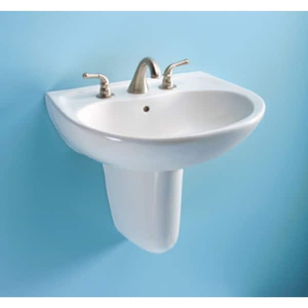 Lavatory Sink, U-Shaped Pedestal, 22-7/8"